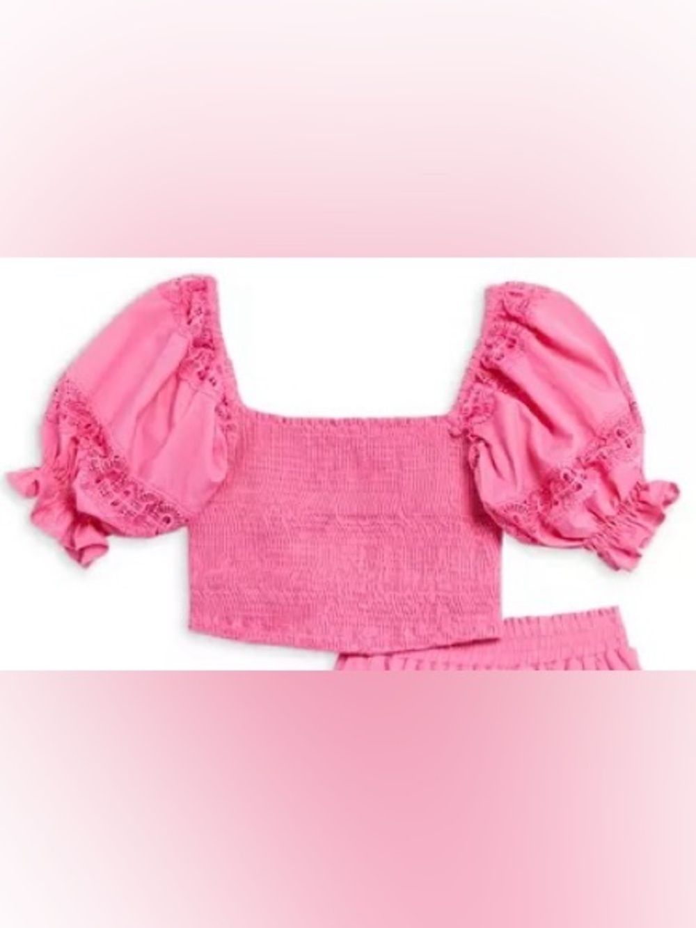 Peixoto Pink Two-Piece Crop Top & Tiered Skirt Set